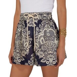 Zimmerman Pattie Blue Paisley Silk Shorts. Size 1